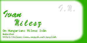 ivan milesz business card