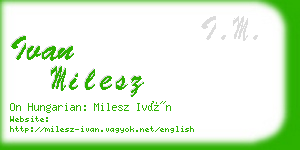 ivan milesz business card